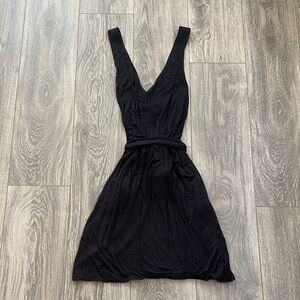 BCBGeneration - Black V-Neck Belted Mini Dress - Size M